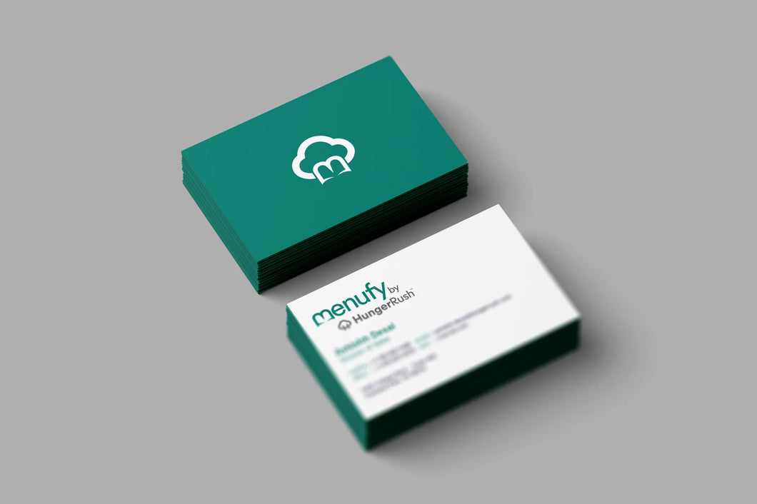 HungerRush Menufy Employee Business Cards - 32PT Uncoated Painted EDGE
